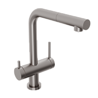 Смеситель для кухни Abelsberg Pura OTF70709BN c вытяжным изливом и возможностью подключения фильтра для воды, цвет титан, PVD покрытие